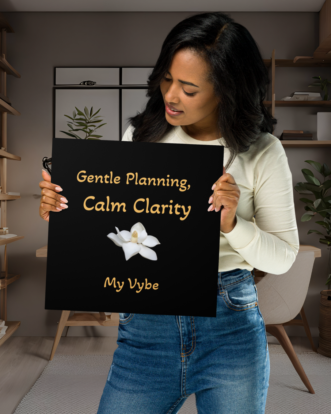 Gentle Planning, Calm Clarity™ Metal Wall Print – Your Daily Reset Statement